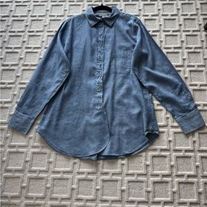 ANN MASHBURN Blue Casual Button Down Shirt
